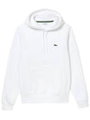 Logo Patch Organic Cotton Hoodie White - LACOSTE - BALAAN 1