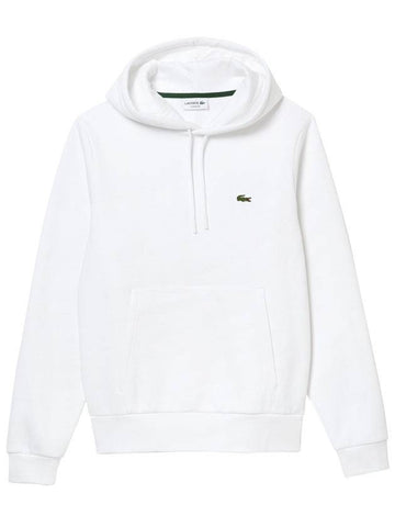 Logo Patch Organic Cotton Hoodie White - LACOSTE - BALAAN 1