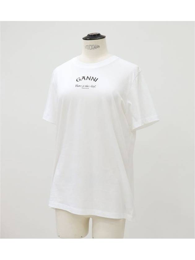 Logo O-neck short sleeve T-shirt - GANNI - BALAAN 5