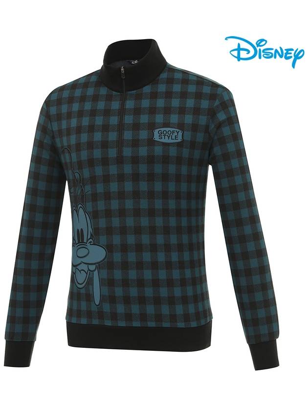 Male character artwork check pattern half zip up knit DO3MTS012 - DISNEY GOLF - BALAAN 1