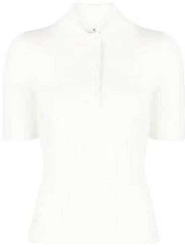 Logo Polo Short Sleeve Knit Top White - COURREGES - BALAAN 2