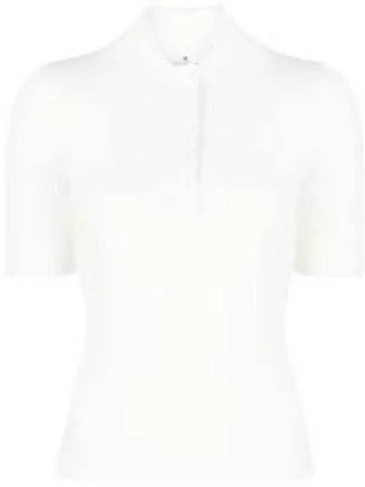 Logo Polo Short Sleeve Knit Top White - COURREGES - BALAAN 2