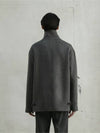 Men's Wool Single Half Coat Melange Gray - FILLCHIC - BALAAN 4