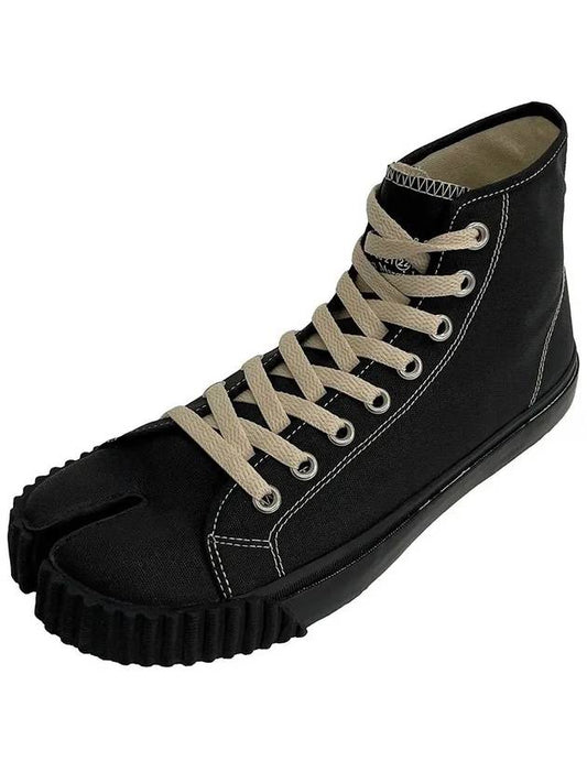 Tabi Canvas High Top Sneakers Black - MAISON MARGIELA - BALAAN 2