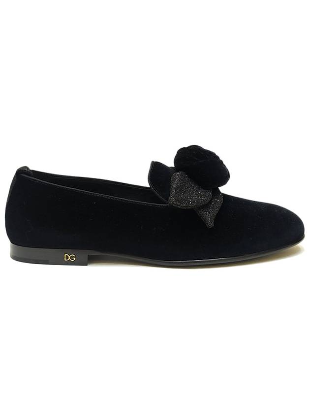 Bow Velvet Loafers Black - DOLCE&GABBANA - BALAAN 4