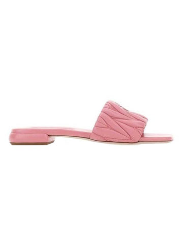 Materasse Nappa Leather Slippers Begonia Pink - MIU MIU - BALAAN 1