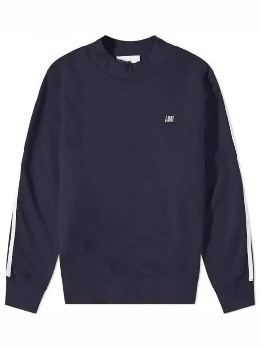 Track Crew Sweat Nautic Blue HSW018 JE0005 491 - AMI - BALAAN.