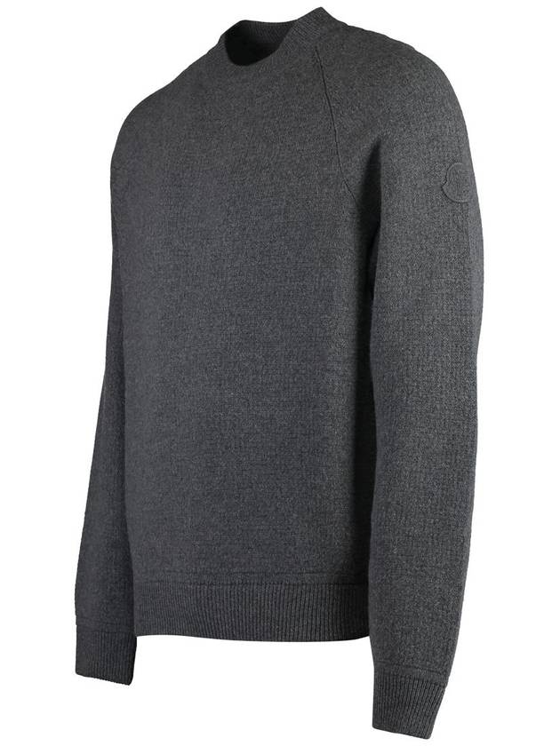 Wool Cashmere Knit Top Grey - MONCLER - BALAAN 4