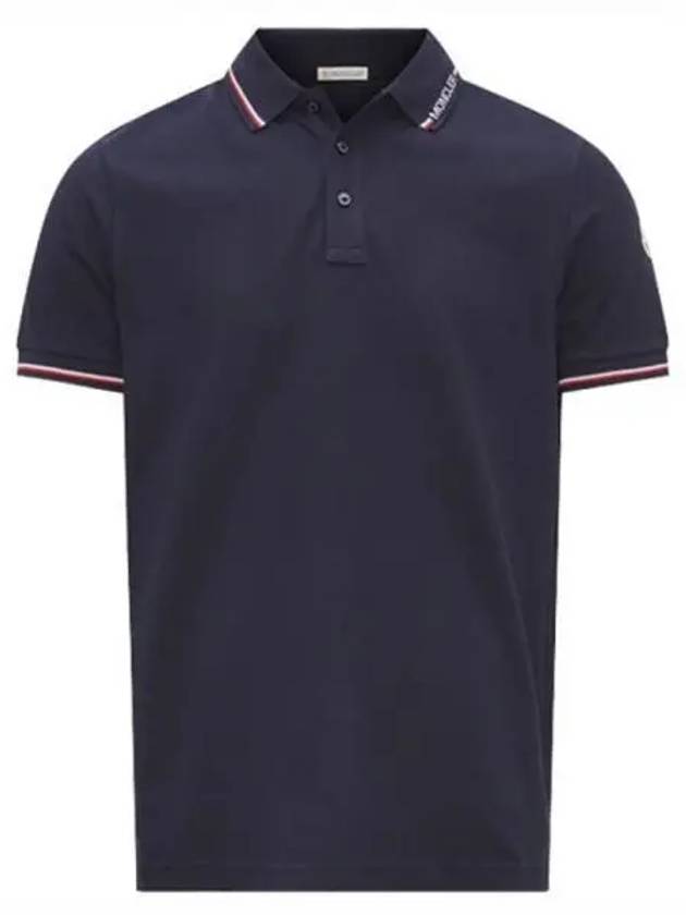 8A00012 84556 77X Arm Logo Polo T shirt Blue Navy Men s TJ 270366 - MONCLER - BALAAN 1