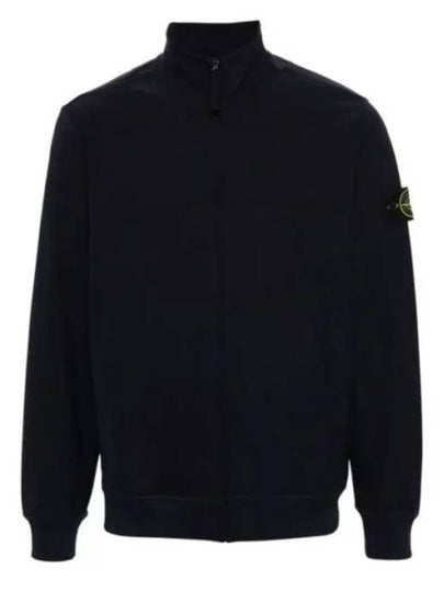 Logo Badge Zipper Comfort Fit Fleece Track Jacket Navy - STONE ISLAND - BALAAN 2