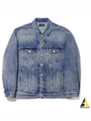 Back Logo Print Oversized Denim Jacket Blue - BALENCIAGA - BALAAN 2