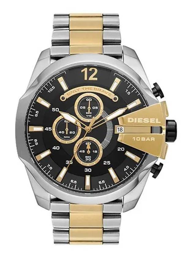 Mega Chief Chronograph Stainless Steel Watch Gold Silver - DIESEL - BALAAN 1