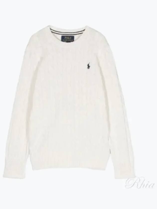 Kids Pony Logo Crew Neck Knit Top White - POLO RALPH LAUREN - BALAAN 2