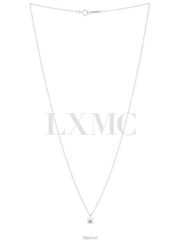 Tiffany Solitaire Platinum 0 46CT Carat Diamond Necklace Length Extension - TIFFANY & CO. - BALAAN 10