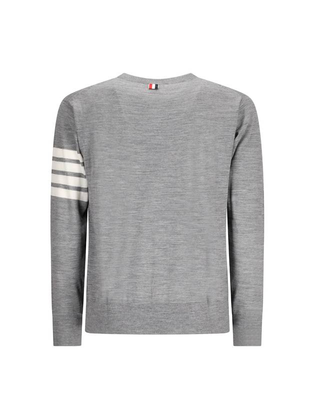 4 Bar Armband Classic Merino Wool Knit Top Light Grey - THOM BROWNE - BALAAN 3