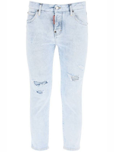 Women's Crop Cool Girl Jeans Light Blue - DSQUARED2 - BALAAN 1