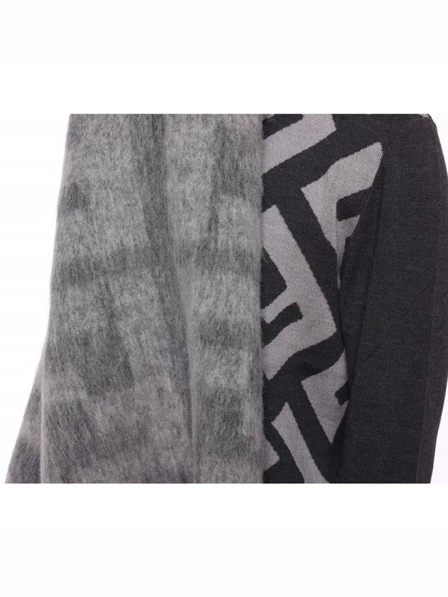 All-Over FF Motif Print Wool Scarf Grey - FENDI - BALAAN 5