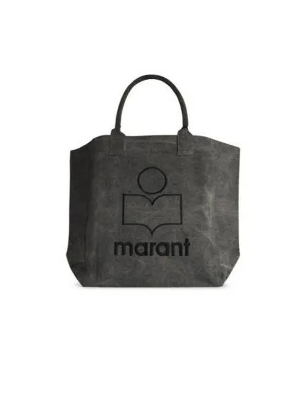 Yenky Logo Washed Cotton Tote Bag Grey - ISABEL MARANT - BALAAN 2