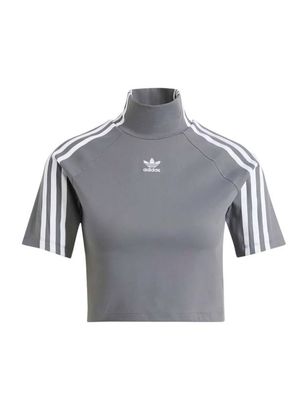 Adilenium High Neck Crop Short Sleeve T-Shirt Grey - ADIDAS - BALAAN 1