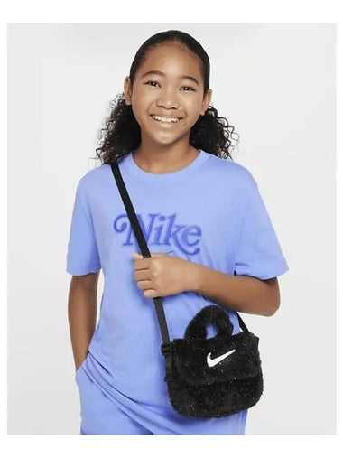 Junior Faux Fur Crossbody Bag 1L Black Cool Gray White FZ1329 010 749883 - NIKE - BALAAN 1