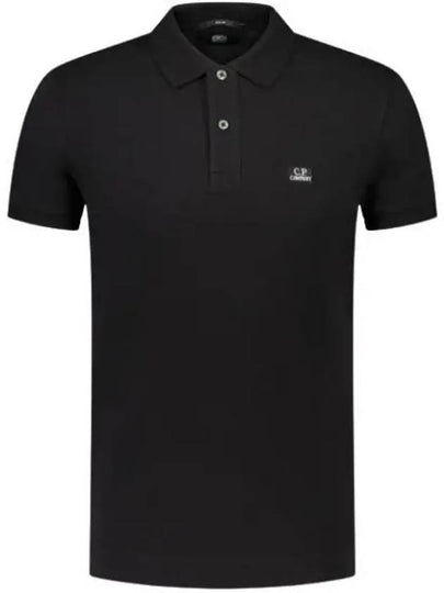 Stretch Piquet Slim Polo Shirt Black - CP COMPANY - BALAAN 2