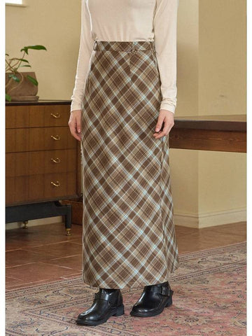 Nerd Check Long Skirt - MICANE - BALAAN 1