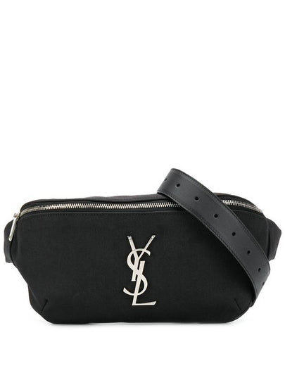 Cassandre Classic Canvas Leather Belt Bag Black - SAINT LAURENT - BALAAN 2