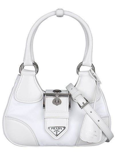 Moon Logo Re-Nylon Leather Tote Bag White - PRADA - BALAAN 2