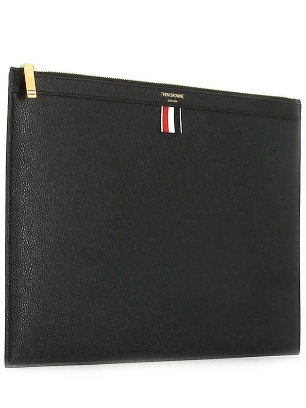 Medium Document Holder Clutch Bag Black - THOM BROWNE - BALAAN 3