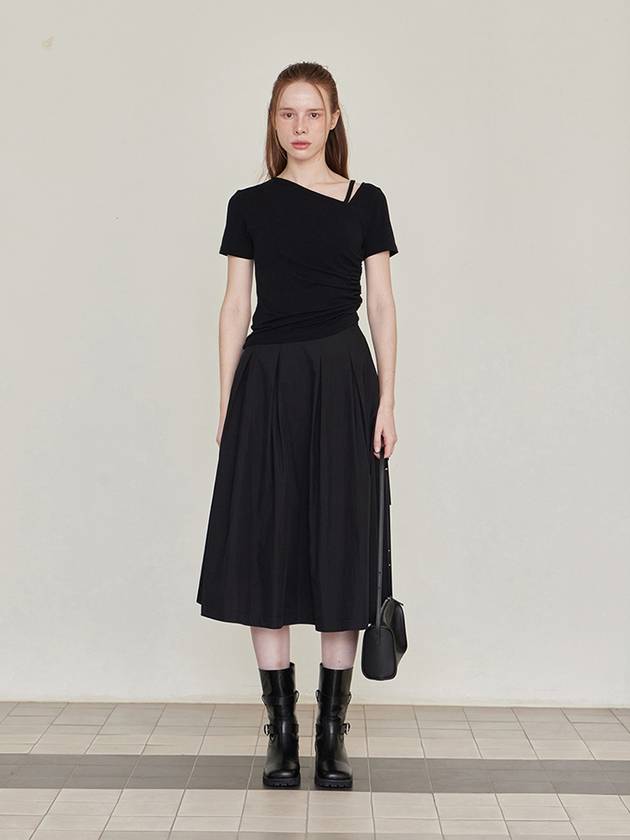 Pleated Banding Long Skirt Black - LESEIZIEME - BALAAN 5