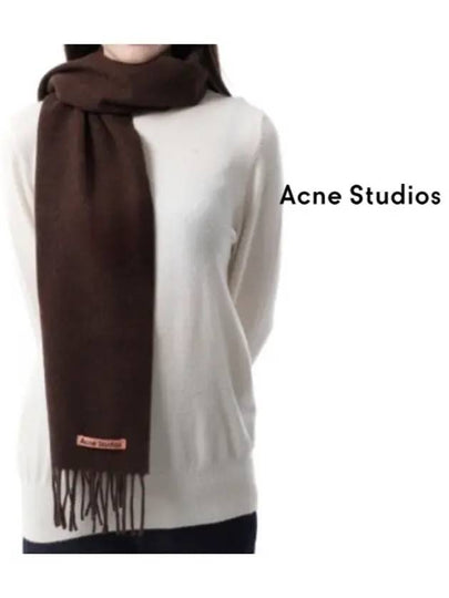 Wool Fringe Muffler Brown Melange - ACNE STUDIOS - BALAAN 2