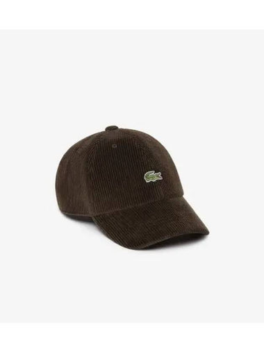 corduroy baseball cap brown - LACOSTE - BALAAN 1