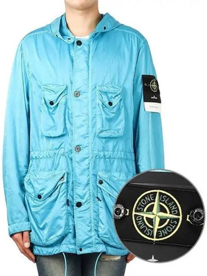 Wappen Patch Nylon Raso TC Hooded Jacket Blue - STONE ISLAND - BALAAN 2