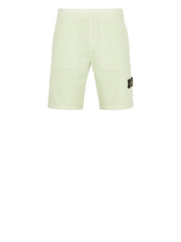 Men's OLD Treatment Logo Patch Cargo Bermuda Shorts Light Green - STONE ISLAND - BALAAN 2