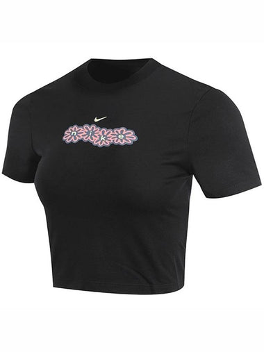 Sportswear Crop Short Sleeve T-Shirt Black - NIKE - BALAAN 1