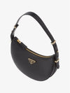 Arque Leather Shoulder Bag Black - PRADA - BALAAN 3