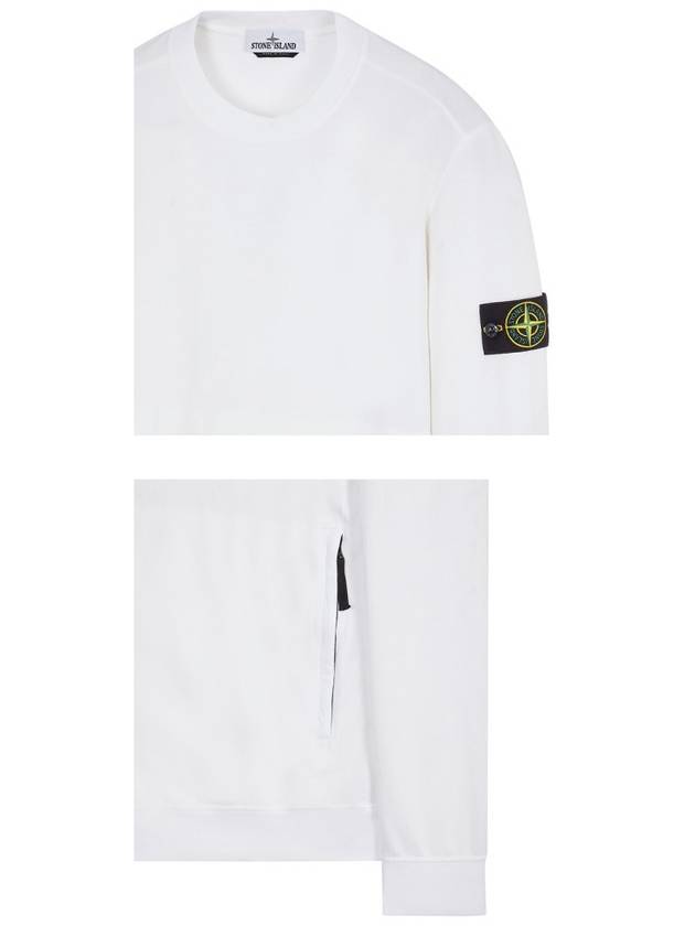 Waffen Patch Cotton Stretch Fleece Sweatshirt White - STONE ISLAND - BALAAN 6