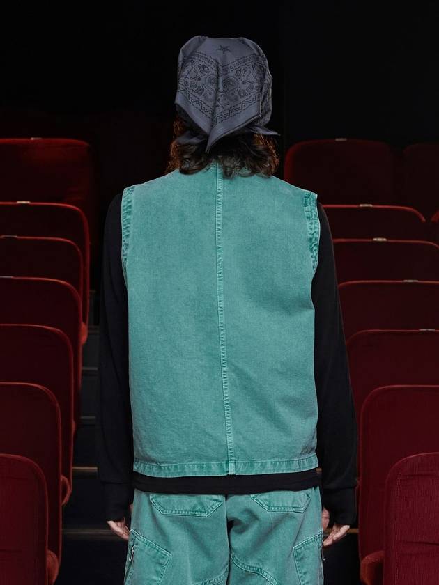 Dyed zip cargo vest emerald - UNALLOYED - BALAAN 3