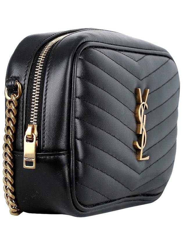 Lou Small Leather Cross Bag Black - SAINT LAURENT - BALAAN 5