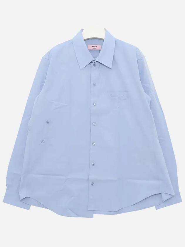 Chest Logo Asymmetrical Hem Men s Shirt CMR424SP BLUE - MARTINE ROSE - BALAAN 2