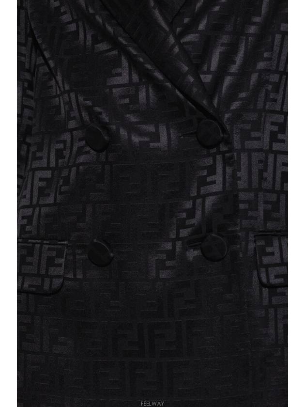 Logo Double Button Blazer Jacket Black - FENDI - BALAAN 5