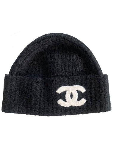 CC Logo Cashmere Beanie Black - CHANEL - BALAAN 1