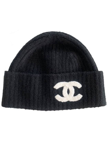 CC logo cashmere beanie black - CHANEL - BALAAN 1