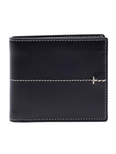 Center Stitch Half Wallet Black - TOD'S - BALAAN 1