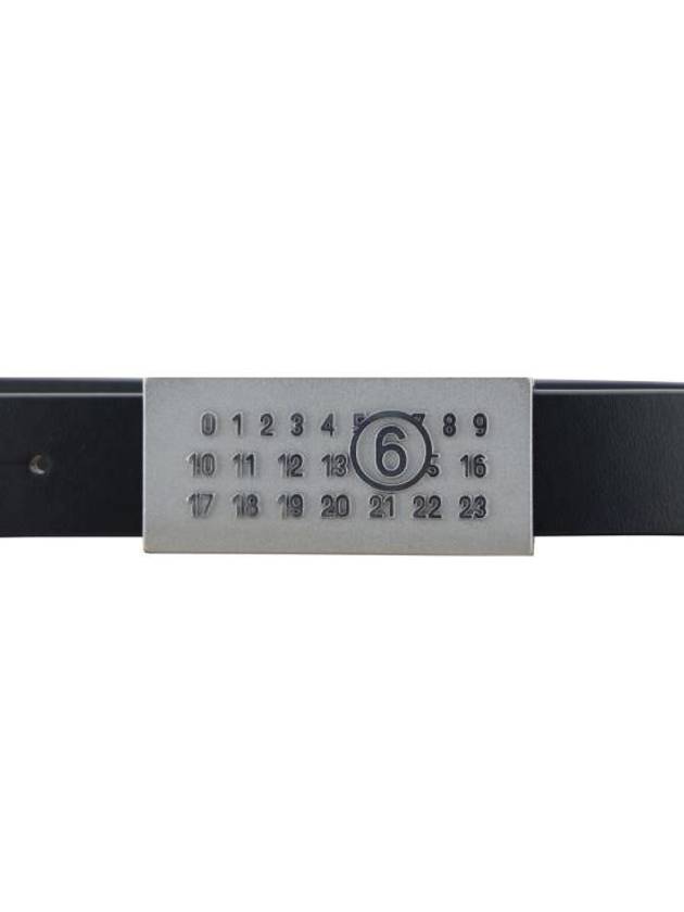 Numeric Logo Buckle Tag Leather Belt Black - MAISON MARGIELA - BALAAN 4