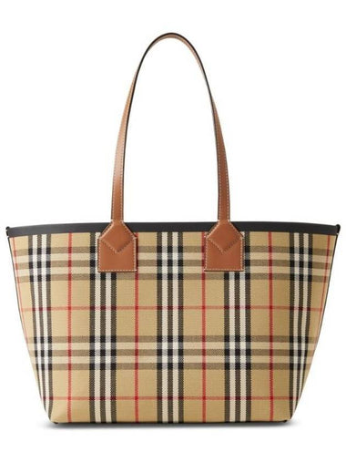 Small London Tote Bag Briar Brown Black - BURBERRY - BALAAN 1