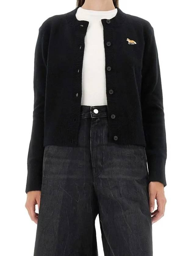 Baby Fox Patch Wool Cardigan Black - MAISON KITSUNE - BALAAN 2