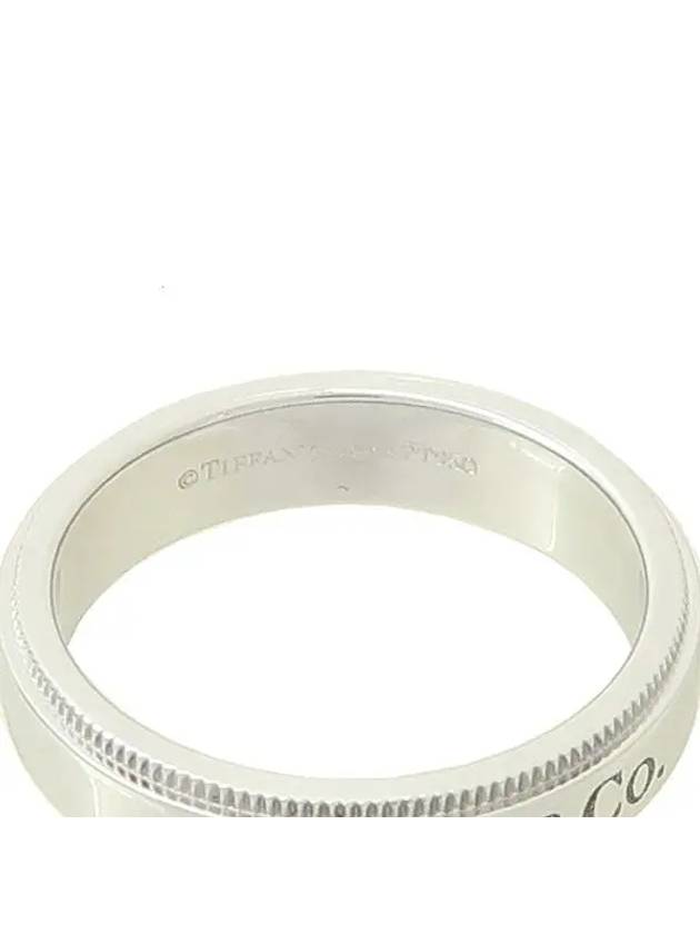 Tiffany PT950 Platinum New Milgrain Edge 4mm Band Ring No 9 - TIFFANY & CO. - BALAAN 4