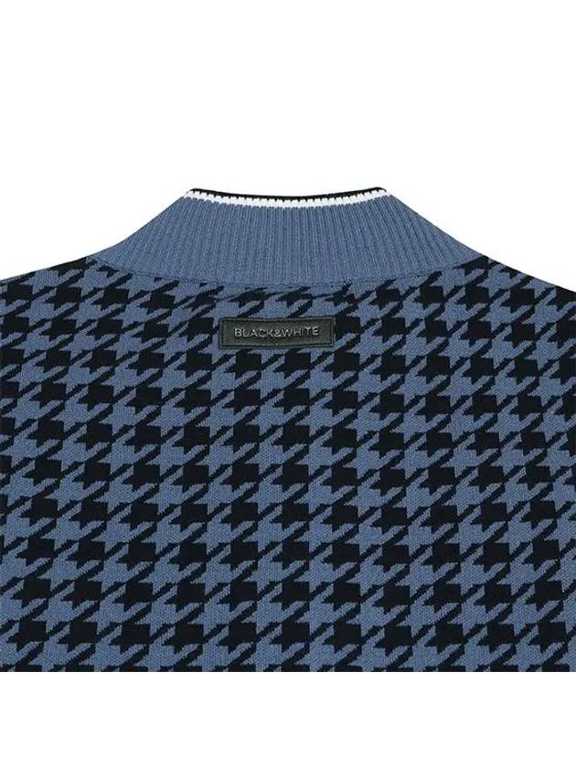 Men s houndstooth pattern full open knit vest 2104GXVR NAVY - BLACK&WHITE - BALAAN 5