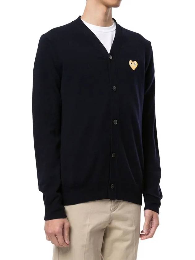 Men s Gold Heart Waffen Wool Cardigan Black P1N050 AX N050 051 1 - COMME DES GARCONS - BALAAN 2